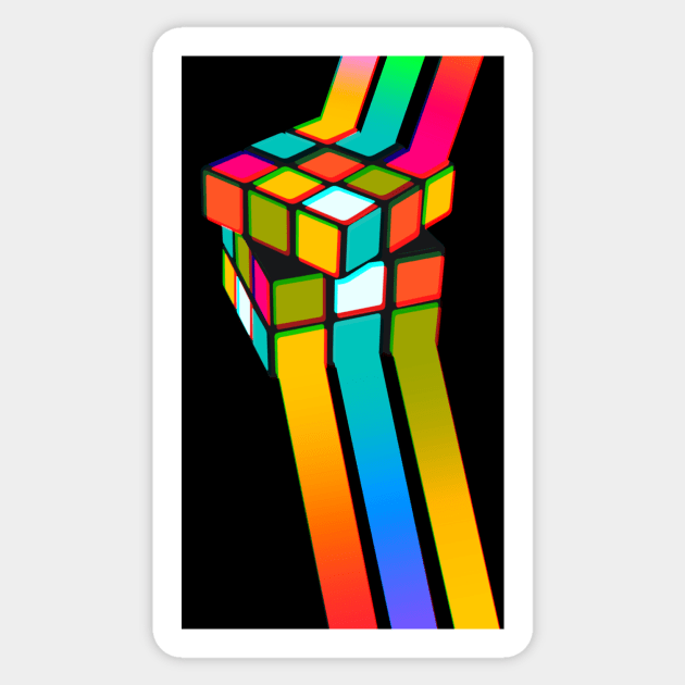 Rubik's Cube Abstract Art Sticker by AlondraHanley